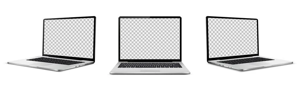 Laptop mock up with with empty display isolated Stock Illustration