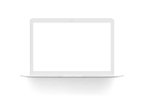 Laptop mock up front view, isolated on white background Stock Illustration