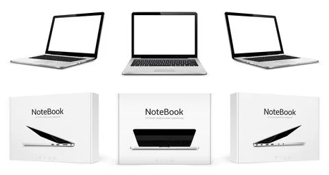 Laptop mock up with transparent screen isolated Illustrazione stock
