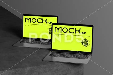Laptop Mockup Desk Display Modello PSD