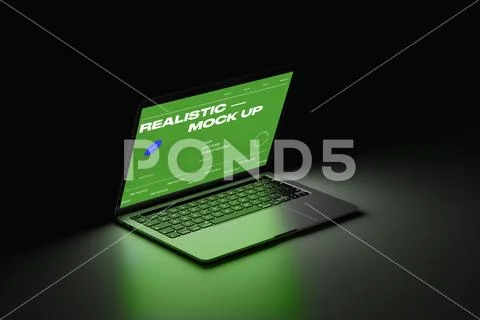 Laptop Mockup with Dramatic Lighting Modello PSD