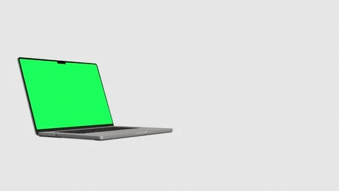 Laptop Mockup With Green Screen. Animated Computer View, On green Background Stock Footage 342167520