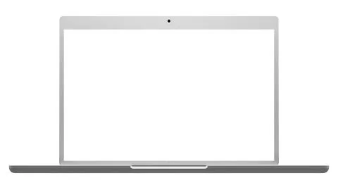 Laptop Mockup Isolated on a White background. 3D Render Stock Illustration
