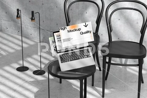 Laptop Mockup Modern Workspace PSD-sjabloon