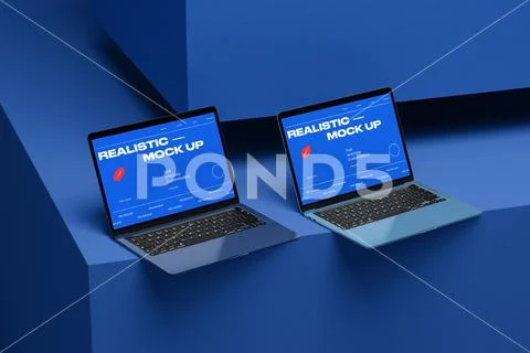 Laptop Mockup With Monochrome Setup PSD 템플릿