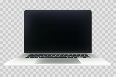 Laptop mockup presentation design template. Vector realistic 3d isometric ill Illustrazione stock