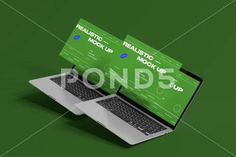 Laptop Mockup Presentation Display PSD Template