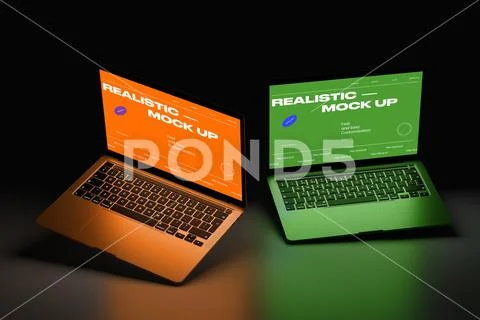 Laptop Mockup With Studio Lighting PSD-Vorlage