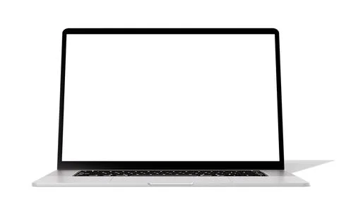 Laptop mockup with white screen isolated on white background for advertising  Stock Illustration