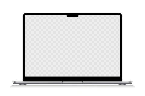 Laptop mockup without background with blank screen. Stock vector Stock Illustration