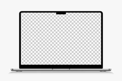 Laptop mockup without background with blank screen. Stock vector Stock Illustration