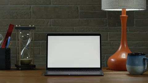 Laptop On Modern Desk Stock Footage 114014761