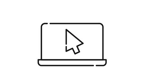 Laptop with mouse cursor icon Stock Illustration