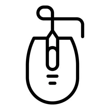 Laptop mouse icon outline vector. Computer store Stock Illustration