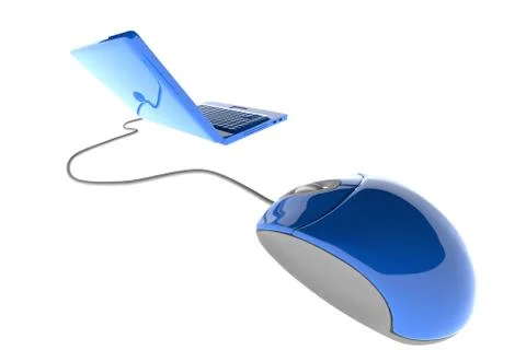 Laptop with mouse Stock Illustration