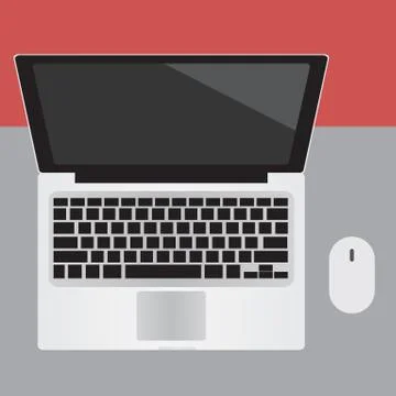 Laptop with mouse 스톡 일러스트
