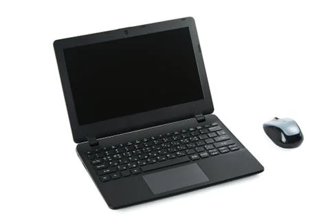 Laptop with mouse Stock Photos