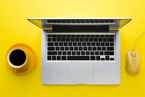 Laptop mouse top view. High quality beautiful photo concept Stock Photos