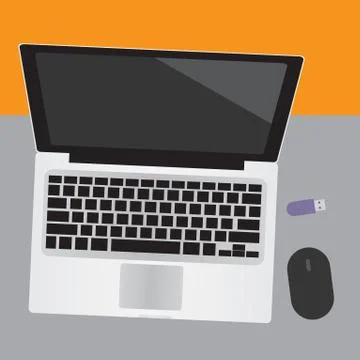 Laptop mouse with usb flash drive Stock Illustration