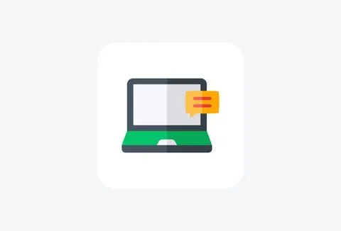 Laptop multimedia  fully editable vector icon Stock Illustration