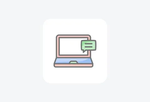 Laptop multimedia  fully editable vector icon Stock Illustration
