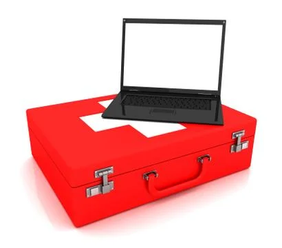 Laptop needs help Stock Illustration