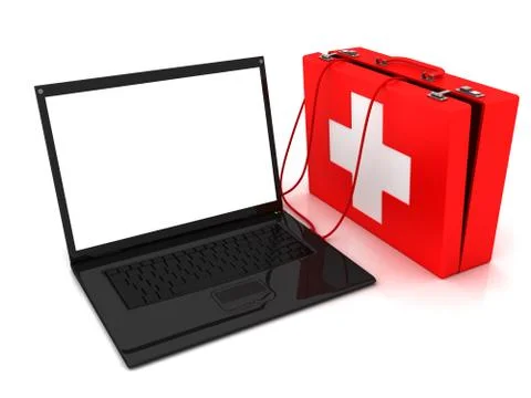 Laptop needs help Stockillustratie