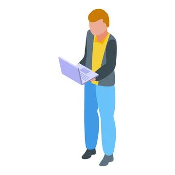 Laptop network icon isometric vector. Computer cloud Stock Illustration