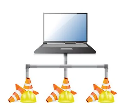 Laptop network issues illustration design Illustrazione stock