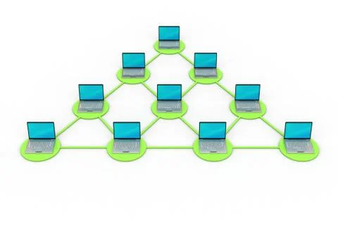 Laptop networking Free Stock Illustration