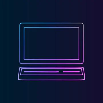 A laptop nolan icon. Simple thin line, outline vector of Technology icons for Illustrazione stock