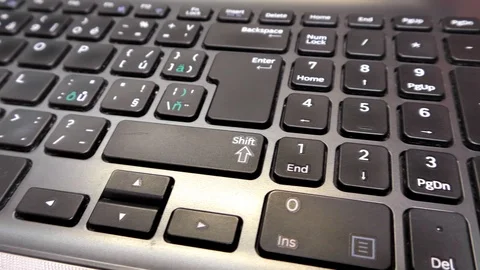 Laptop, Notebook, Computer keyboard, closeup, detail Stock Footage 122816448