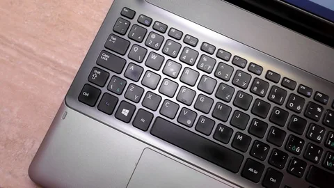 Laptop, Notebook, Computer keyboard, closeup, detail Stock Footage 122816465
