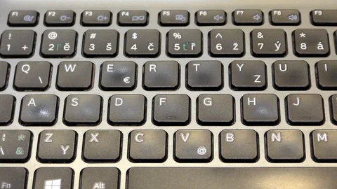 Laptop, Notebook, Computer keyboard, closeup, detail Stock Footage 122817865