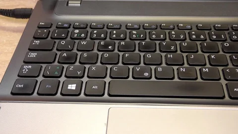 Laptop, Notebook, Computer keyboard, closeup, detail Stock Footage 122818106