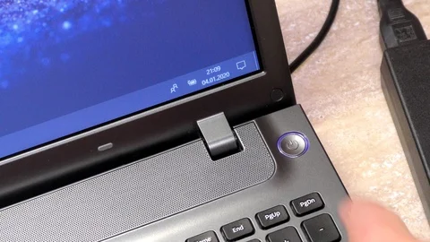 Laptop, Notebook, Computer keyboard, closeup, detail Stock Footage 122820014