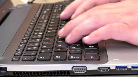 Laptop, Notebook, Computer keyboard, closeup, detail Stock Footage 122820303