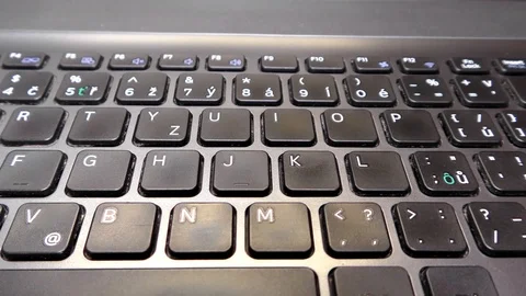 Laptop, Notebook, Computer keyboard, closeup, detail Stock Footage 122821868