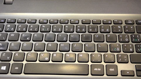 Laptop, Notebook, Computer keyboard, word top, closeup, detail Vidéo 122816034