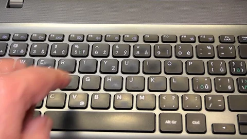 Laptop, Notebook, Computer keyboard, word trends, closeup, detail Stock-Footage 122817193