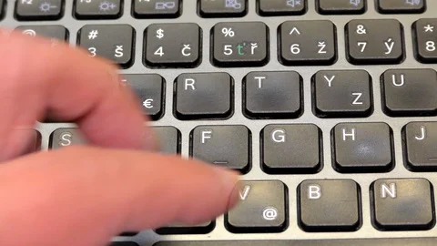 Laptop, Notebook, Computer keyboard, word trends, closeup, detail Stock Footage 122817197