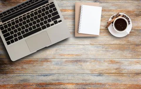 Laptop (notebook) with cup of coffee Foto stock