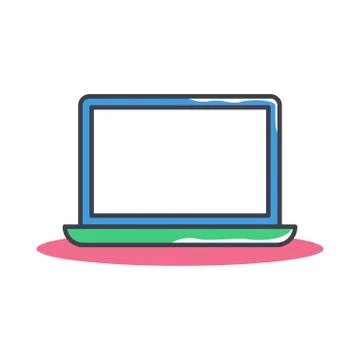 Laptop Notebook icon, modern flat design color sign vector Stock Illustration