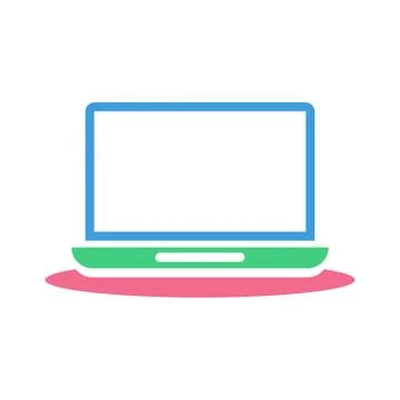 Laptop Notebook icon, modern flat design color sign vector Stock Illustration