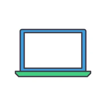 Laptop Notebook icon, modern flat design color sign vector Stock Illustration