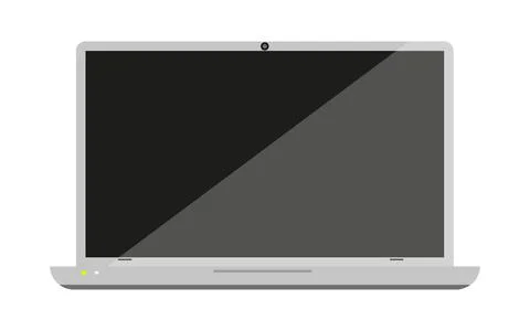 Laptop notebook open layout blank screen flat Stock Illustration