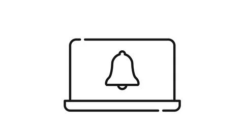 Laptop notification and system alert icon Stock-Illustration