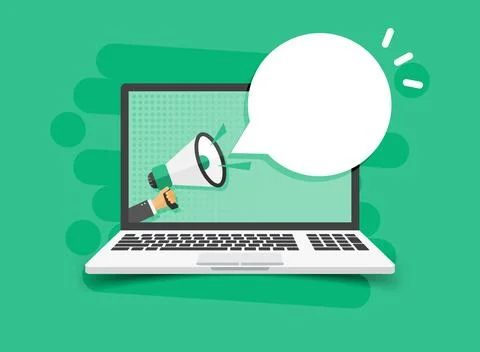 Laptop notification icon in flat style. Computer vector illustration on iso.. 스톡 일러스트