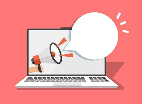 Laptop notification icon in flat style. Computer vector illustration on iso.. イラスト素材