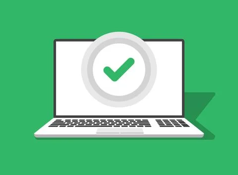 Laptop notification icon in flat style. Computer vector illustration on iso.. Stockillustratie